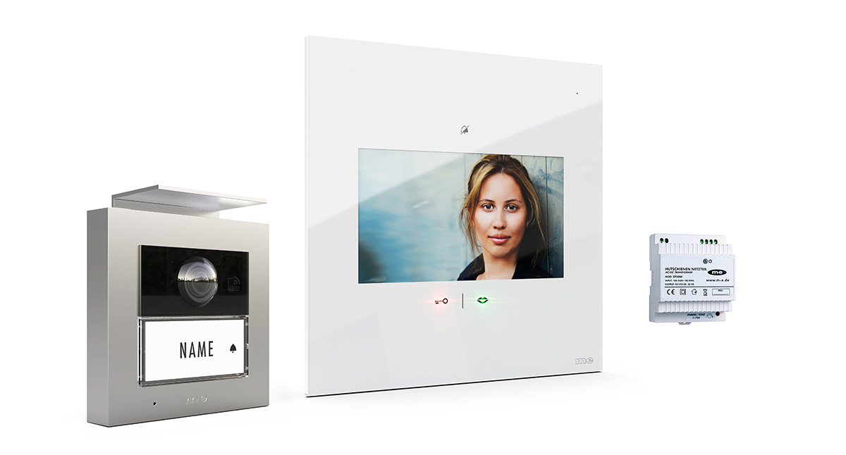 VDV-201010-SW-PRO-SETS-frei-1200px 1-Fam.-Haus Set RFID, ALU Außenstation Farbe silber, anthrazit oder weiß & Touch-Innenstation