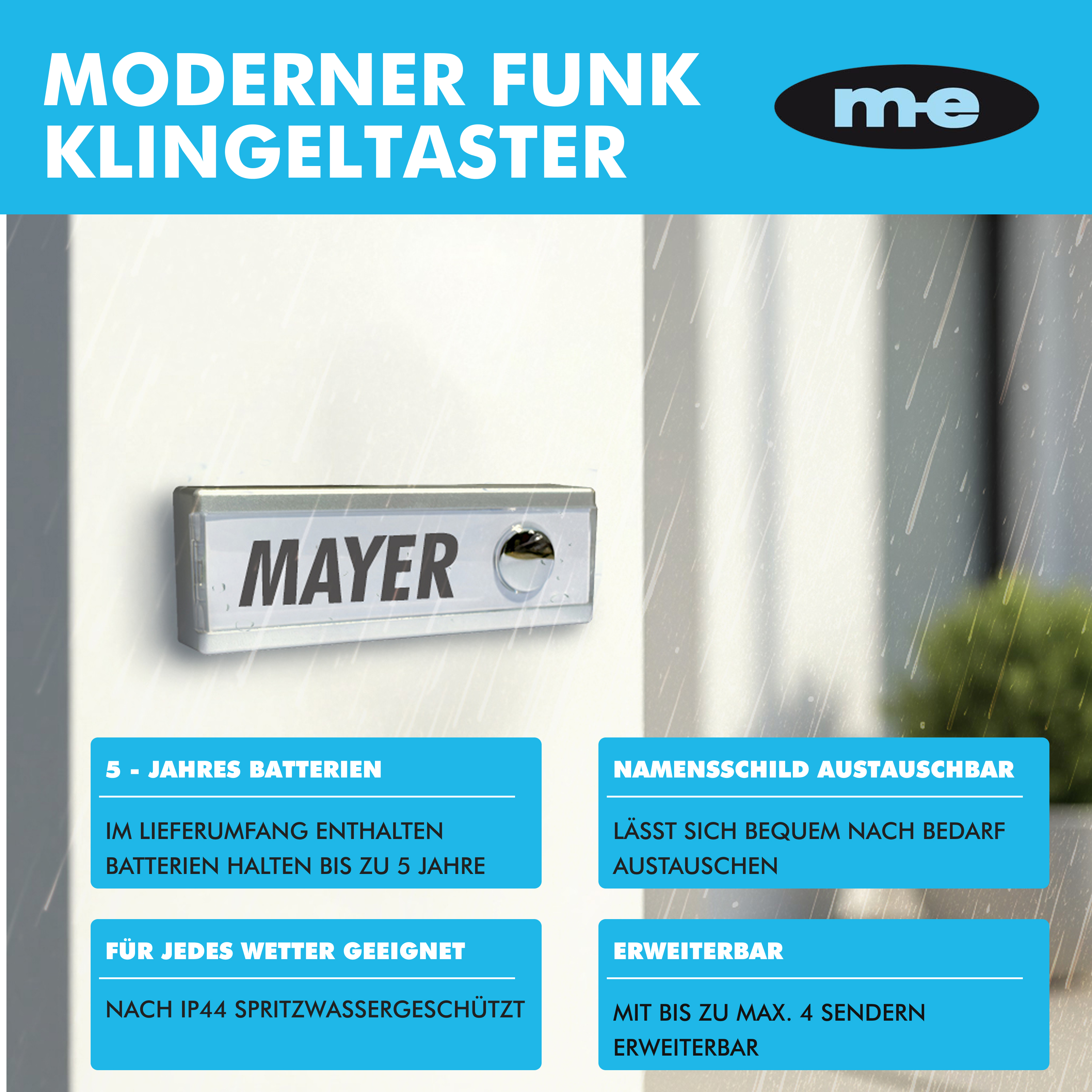 Funk-Gong für Steckdose