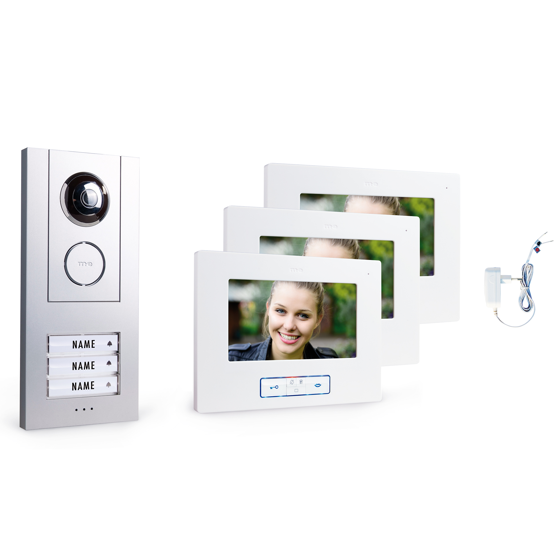 Video-Türsprechanlage Set ALU 7" für 3-Familienhaus Video-Türsprechanlage Set ALU 7" für 3-Familienhaus