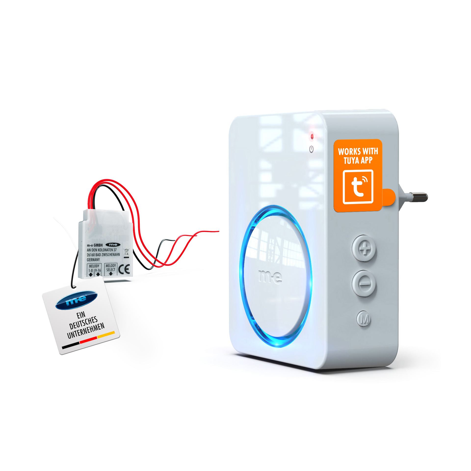 SET: Aus Kabel mach Funk, Converter mit WIFI Funk-Empfänger für die Steckdose- Meldet Besucher direkt am Gerät und auf Ihrem Smartphone SET: Aus Kabel mach Funk, Converter mit WIFI Funk-Empfänger für die Steckdose- Meldet Besucher direkt am Gerät und auf Ihrem Smartphone
