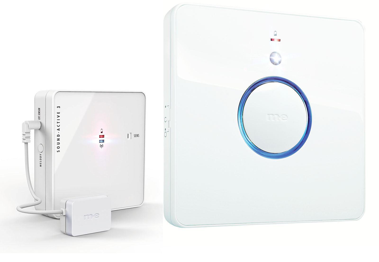 SET: Geräusch-aktiver Funk-Sender mit externem Mikrofon & Funk-Empfänger mit Batterie, Leuchtring und Flash