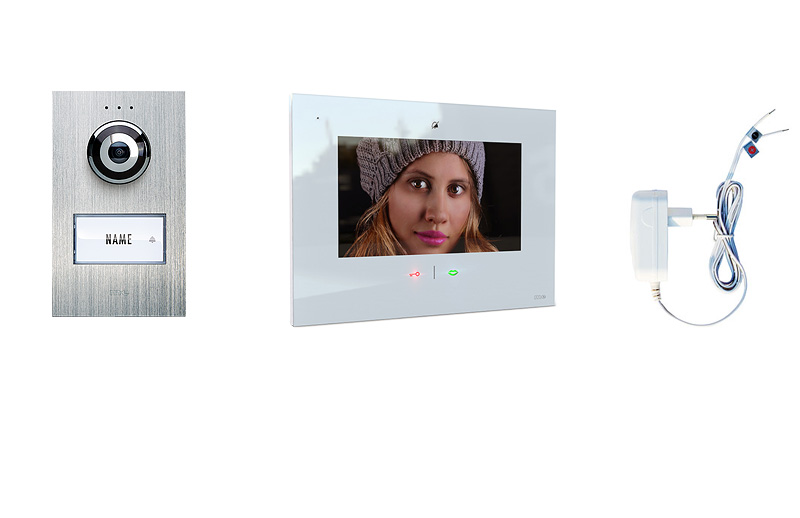 VDV-619-W-Sets-ST-800px-Final4-2021 1-Fam.Haus Set mit IP-Innenstation (App) 7 Zoll, Bildspeicher, Touch & mp3