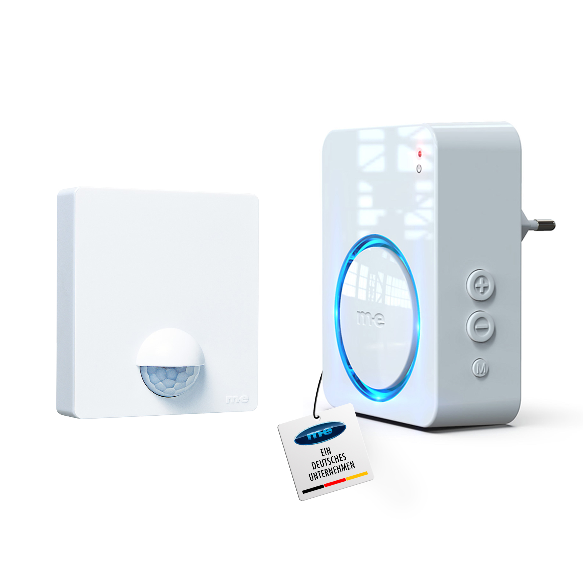 PROMO Funk-Bewegungsmelder SET für den Außenbereich mit Funk-Empfänger, wahlweise für die Steckdose oder mit Batterie