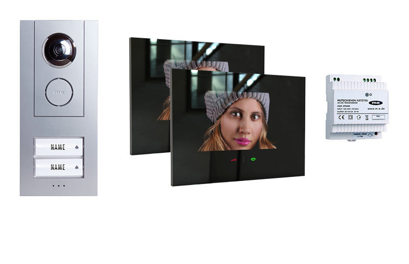 2-Fam.-Haus Set, ALU-Außenstation und IP-Innenstation (App) 7", Sensortouch &mp3