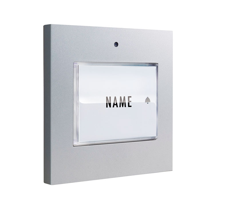 Klingeltaster, beleuchtet 1, 2-Familienh. ALU anthrazit/silber (AP)