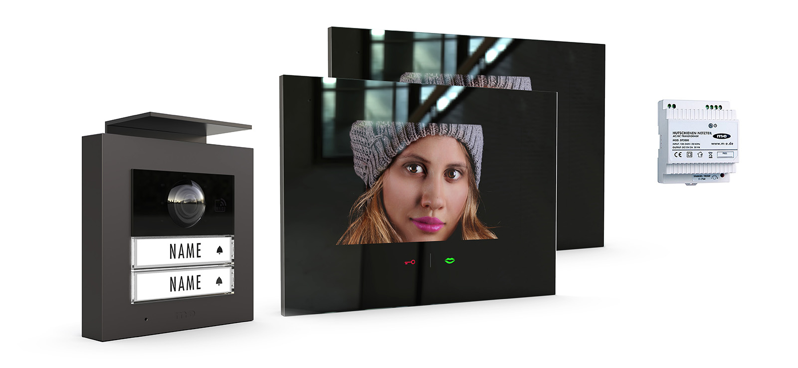2-Fam.Haus Set RFID, ALU Außenstation Farbe silber oder anthrazit & IP-Innenstation (App)