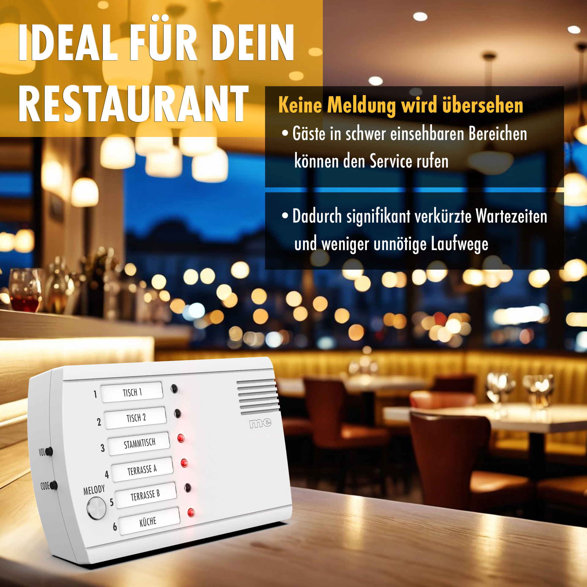 Funk-Rufton-System mit 6 Sendern + 1 Empfangszentrale