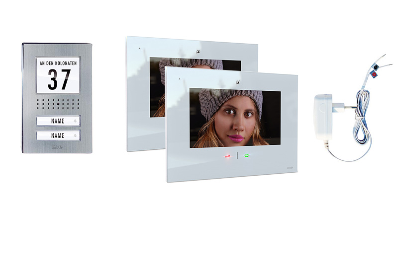 VDV-529-W-Sets-ST-800px-Final4-2021 2-Fam.Haus Set mit IP-Innenstation (App) 7 Zoll, Bildspeicher, Touch & mp3