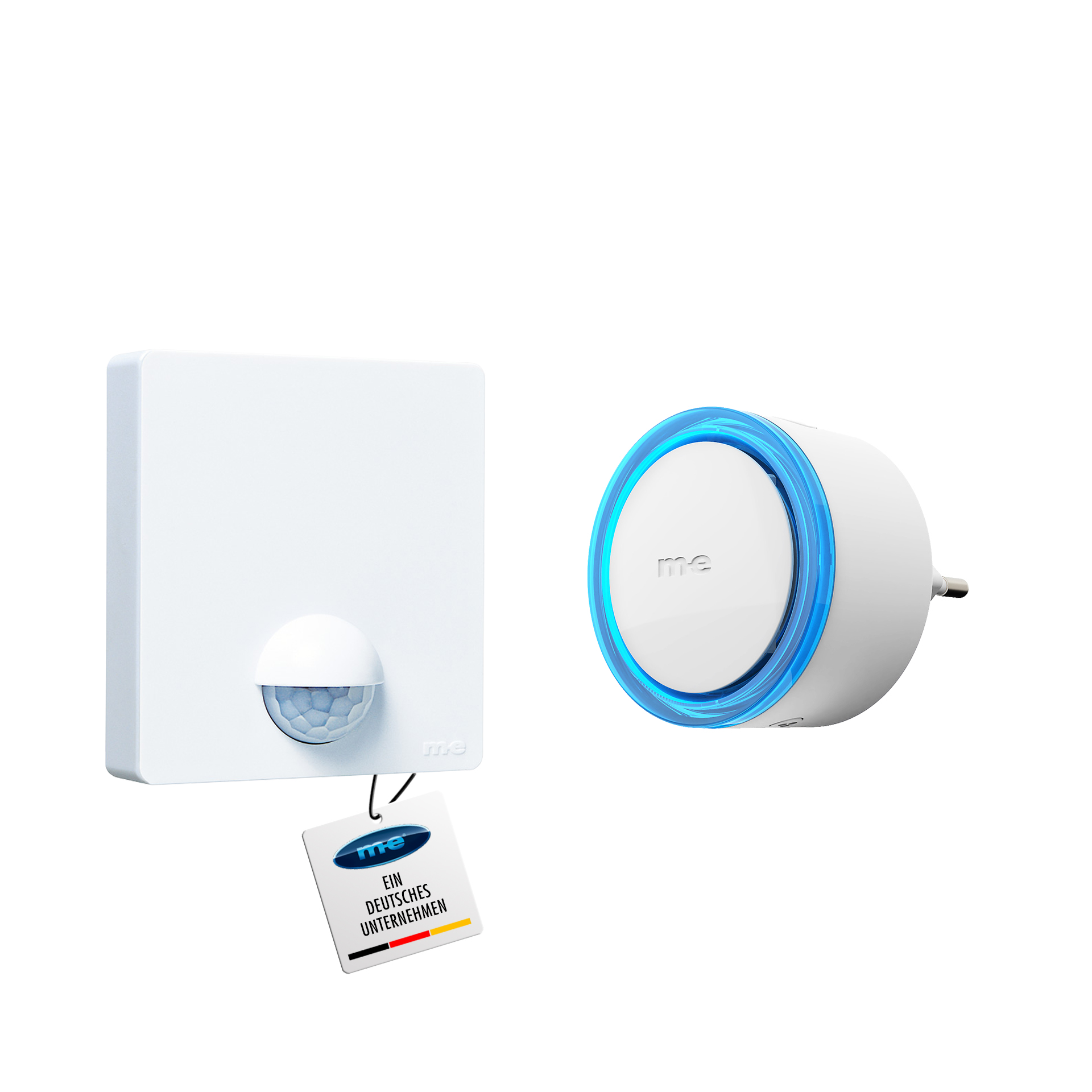 SET: Funk-Bewegungsmelder für den Außenbereich mit kompaktem Funk-Empfänger für die Steckdose