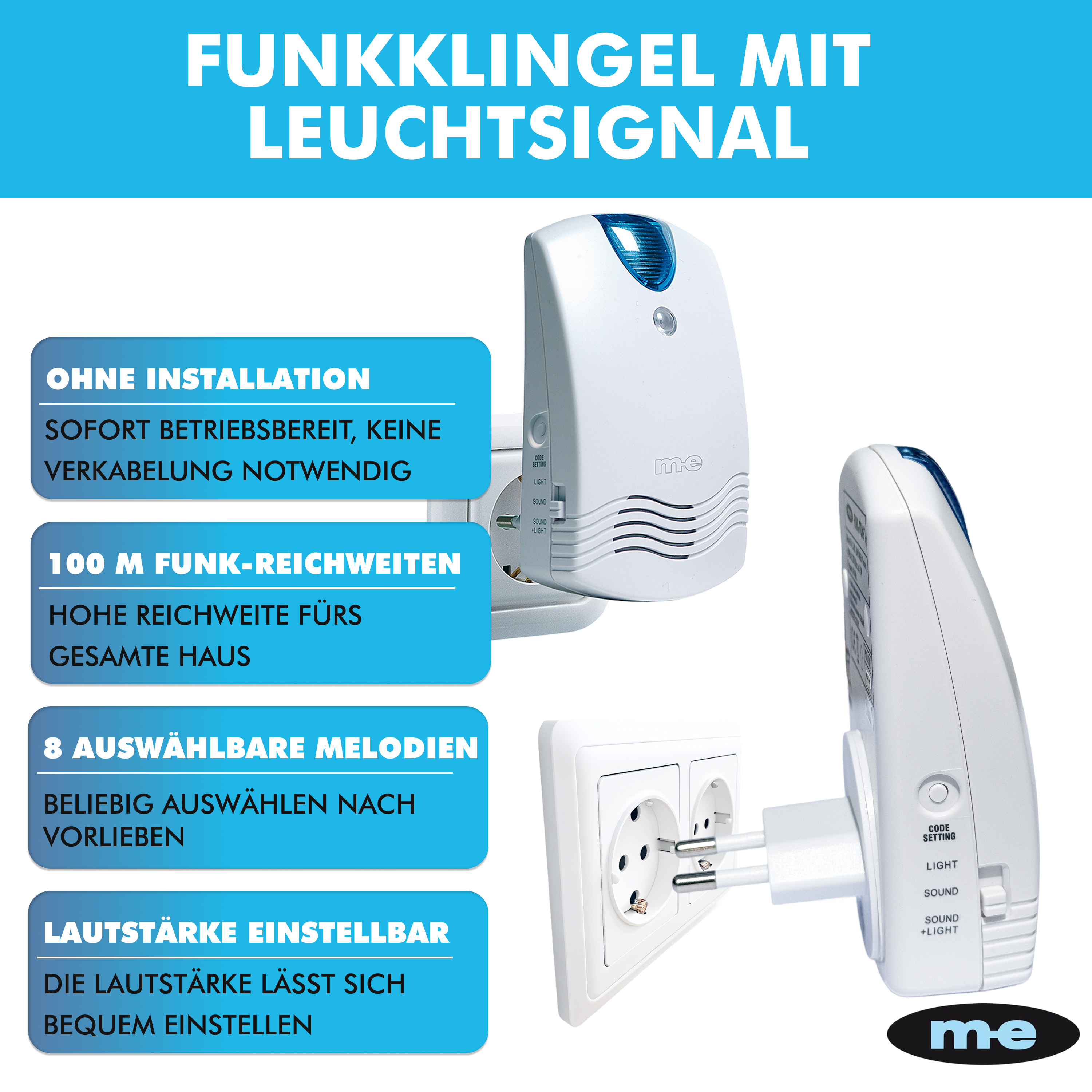 Funk-Gong für Steckdose