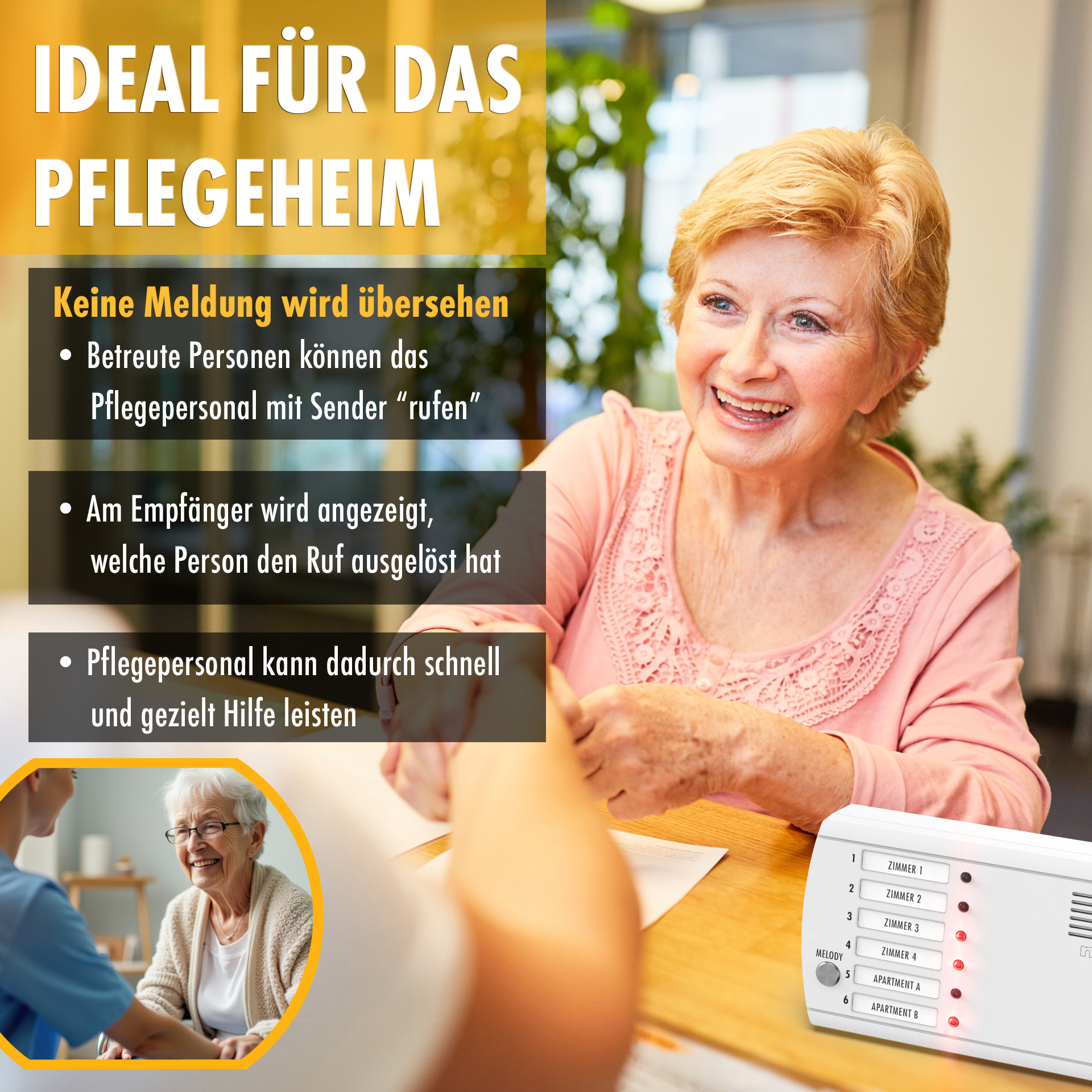 Funk-Rufton-System mit 6 Sendern + 1 Empfangszentrale