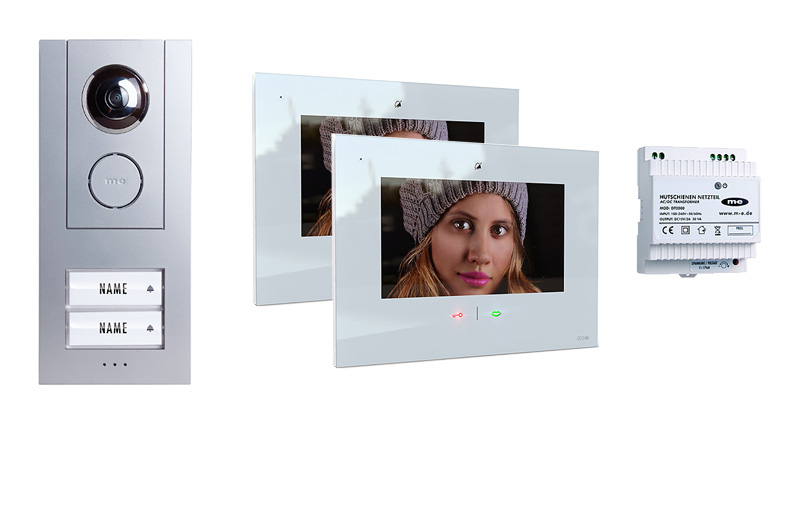 VD-6209-SW-Sets-DT-800px-Final5-2021 2-Fam.-Haus Set, ALU-Außenstation und IP-Innenstation (App) 7", Sensortouch &mp3