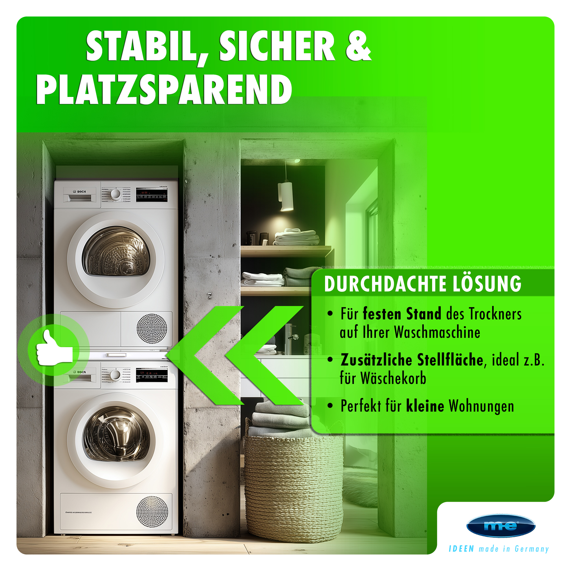 Zwischenbaurahmen/ Waschmaschinenzubehör/ Verbindungsrahmen mit Ablage/ Waschmaschine und Trockner/ Universell