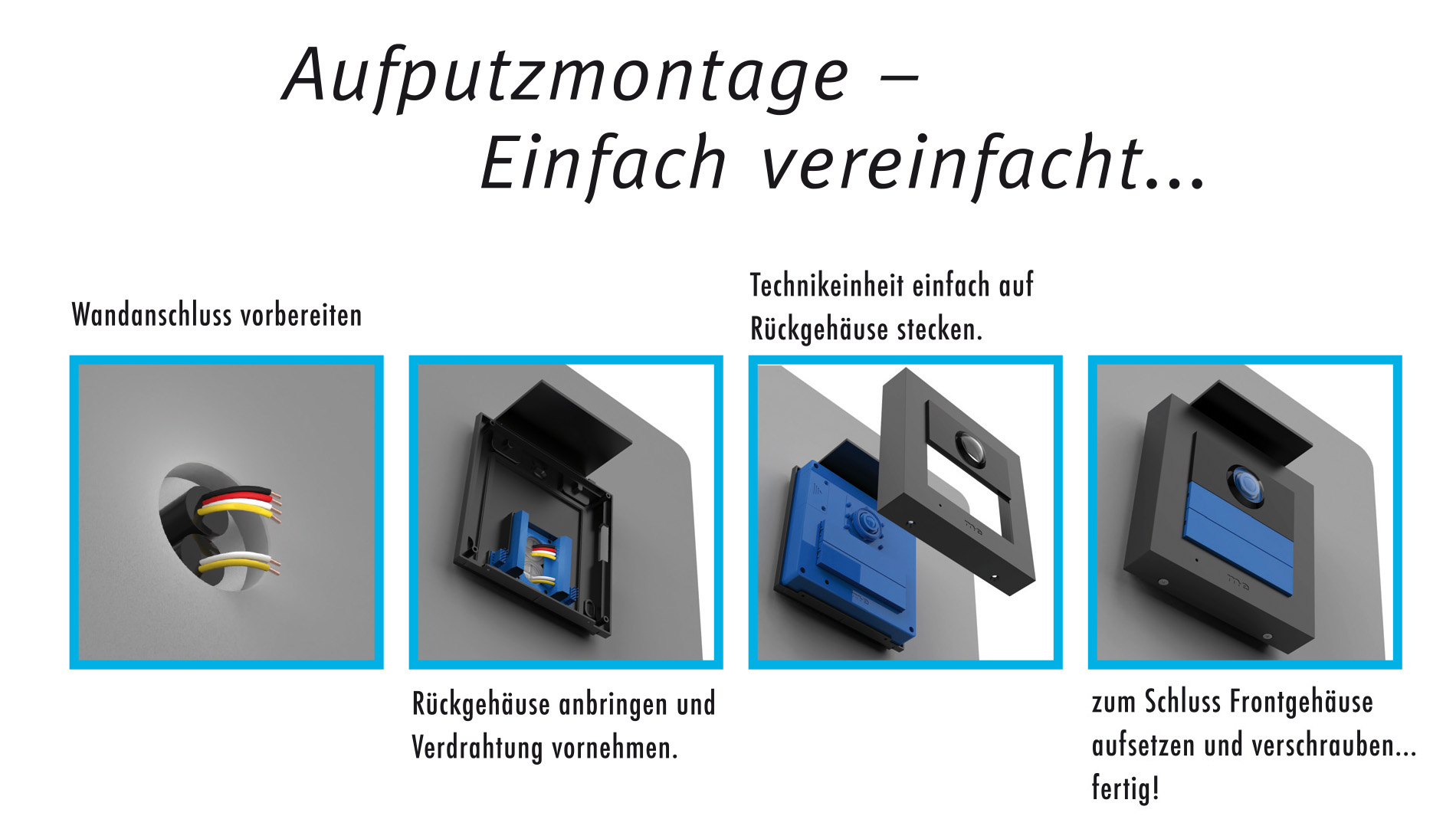 VDV-2020-Montagebilder-kor1 Video Außenstation RFID ALU 1, 2-Familienhaus (AP) Farbe silber, anthrazit oder weiß