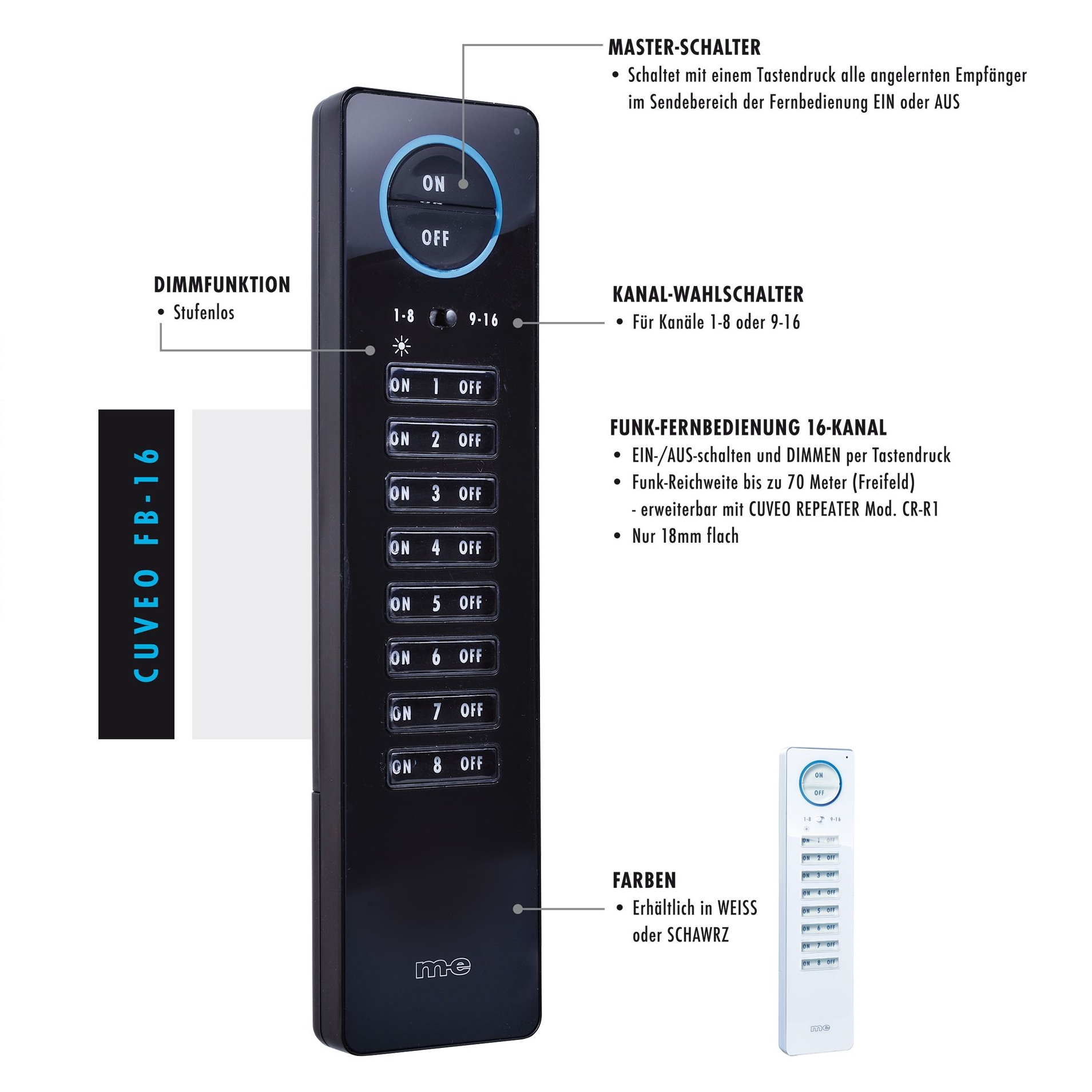 CUVEO Starterset 12, wahlweise in Farbe weiß oder schwarz