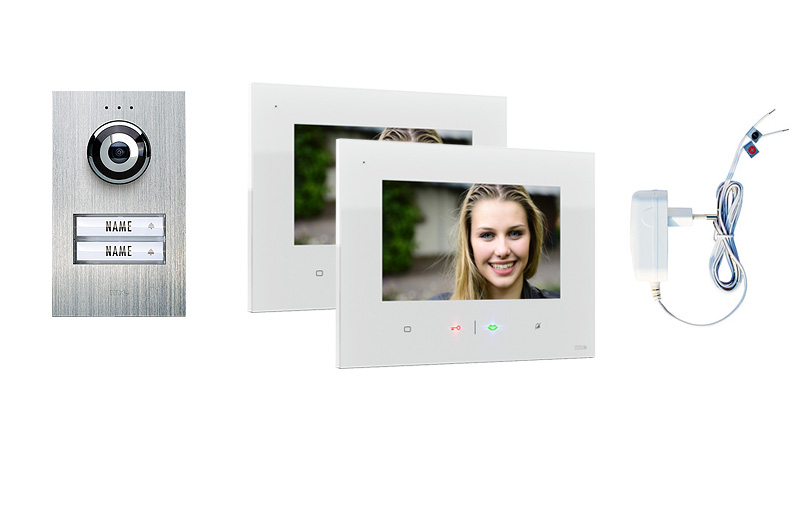 VDV-628-Set-ST1000 2-Fam.Haus Set mit Innenstation 7 Zoll, Sensortouch & mp3