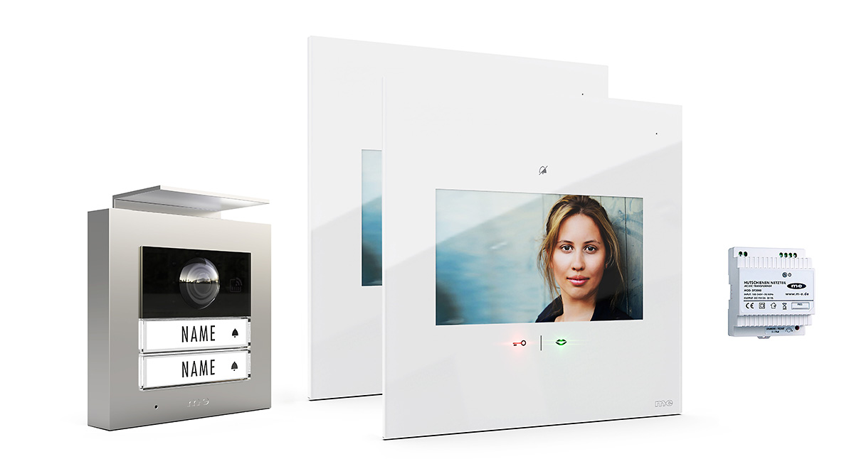 VDV-202020-SW-PRO-SETS-frei-1200px 2-Fam.-Haus Set RFID, ALU Außenstation Farbe silber, anthrazit oder weiß & Touch-Innenstation
