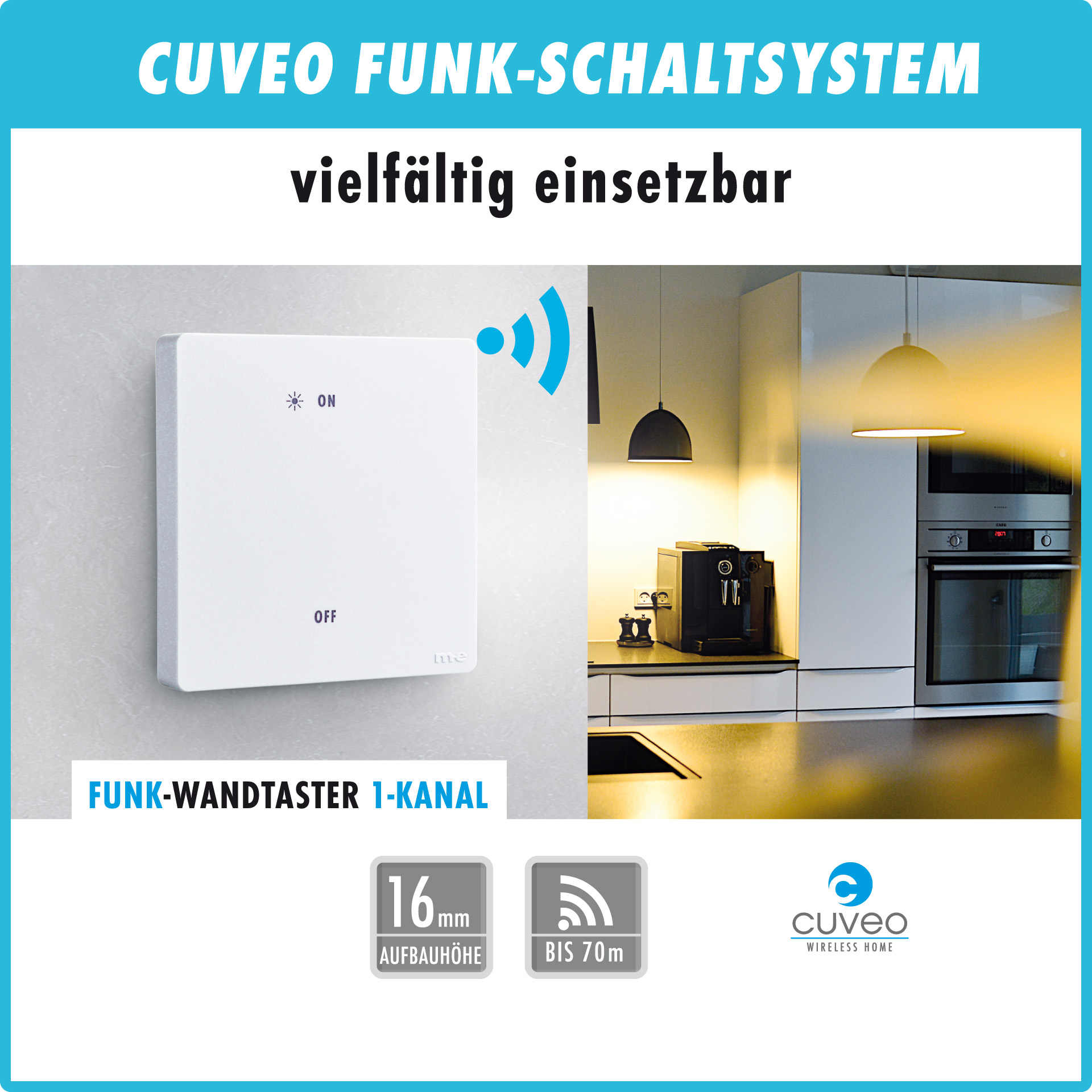 CUVEO Funk-Wandtaster 1-Kanal