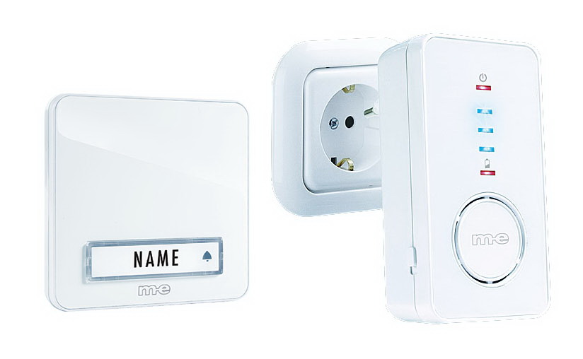 Bell220_Set-LED1_RGB_Fi2_lo1 Funk-Türglocken-Set für 1-Fam.-Haus mit mobilen Empfänger
