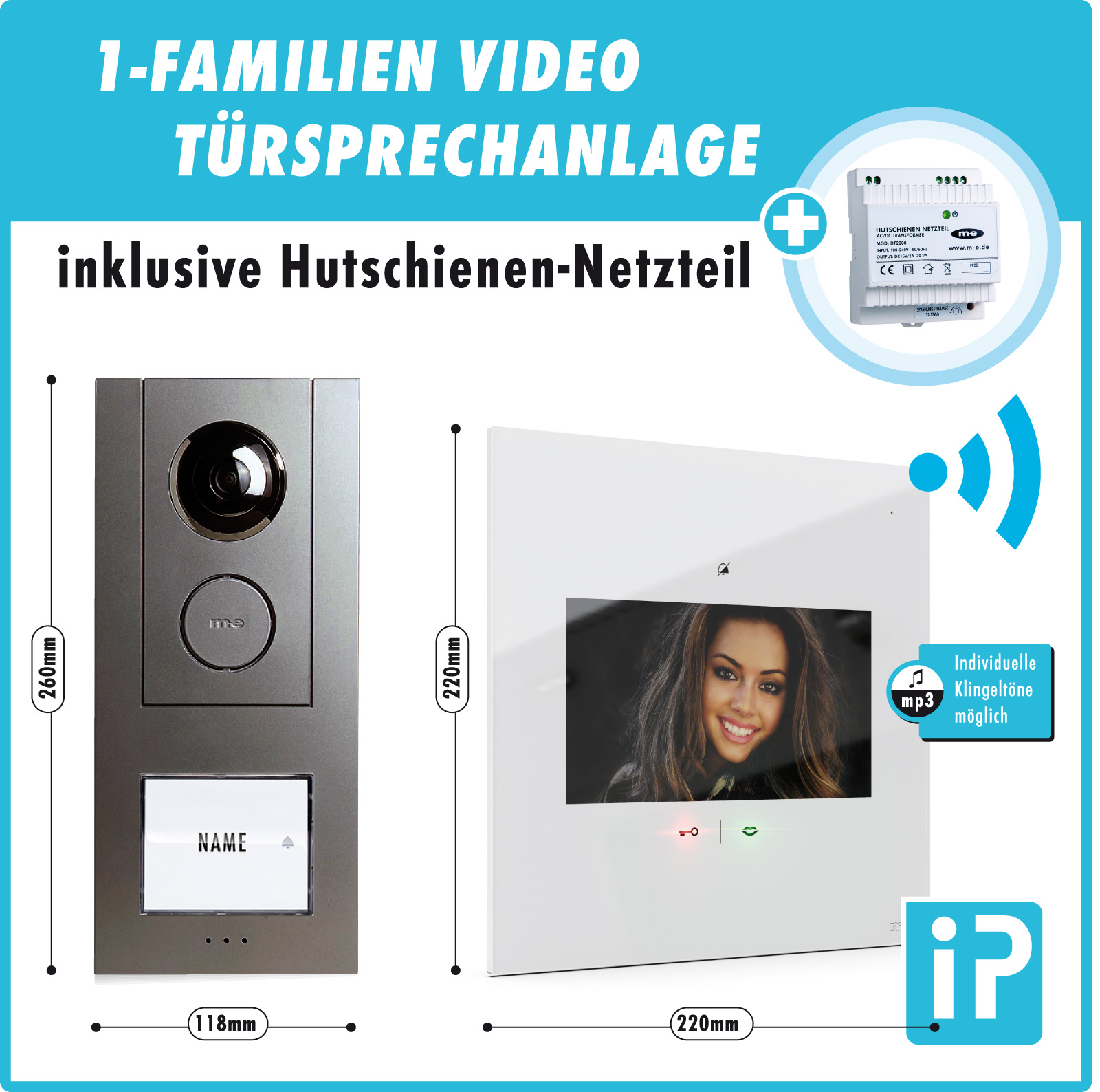 Video-Türsprechanlage VD ALU-6111 AW für 1-Familienhaus mit Aluminium-Außenstation und flacher 7 Zoll Echtglas-Innenstation mit IP/ App-Steuerung, Türsprechanlage mit Kamera und Monitor Video-Türsprechanlage VD ALU-6111 AW für 1-Familienhaus mit Aluminium-Außenstation und flacher 7 Zoll Echtglas-Innenstation mit IP/ App-Steuerung, Türsprechanlage mit Kamera und Monitor