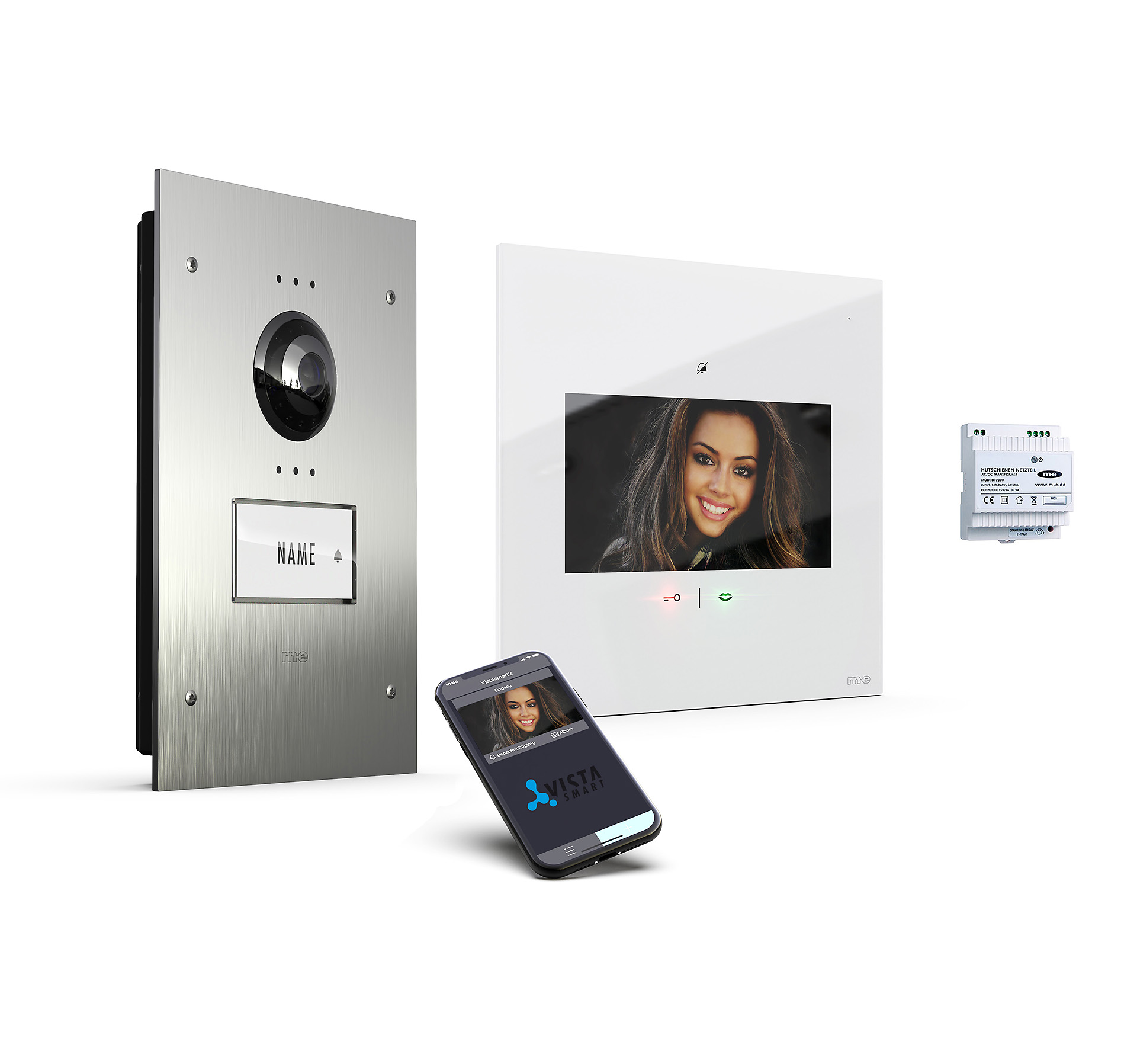 1-Fam.Haus Set UP mit flacher IP-Innenstation (App) 7 Zoll, Bildspeicher, Touch & mp3