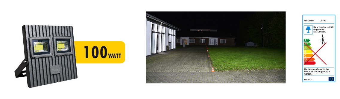 LED Flutlicht Strahler, 100 Watt mit 14.000 Lumen