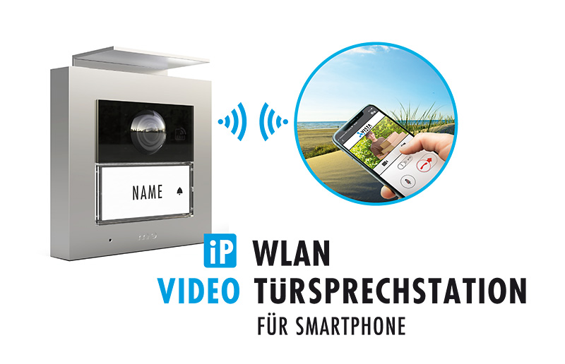 VS-21-S-Handy-Text iP WLAN / LAN Video Türsprechstation RFID ALU 1-Fam.-Haus (AP) Farbe silber, anthrazit oder weiß