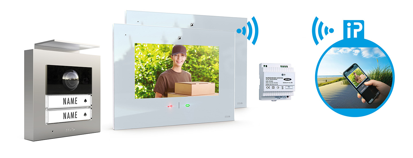 VDV-2020-SW-Promoset-Handy-1440px 2-Fam.Haus Set RFID, ALU Außenstation Farbe silber, anthrazit oder weiß & IP-Innenstation (App)