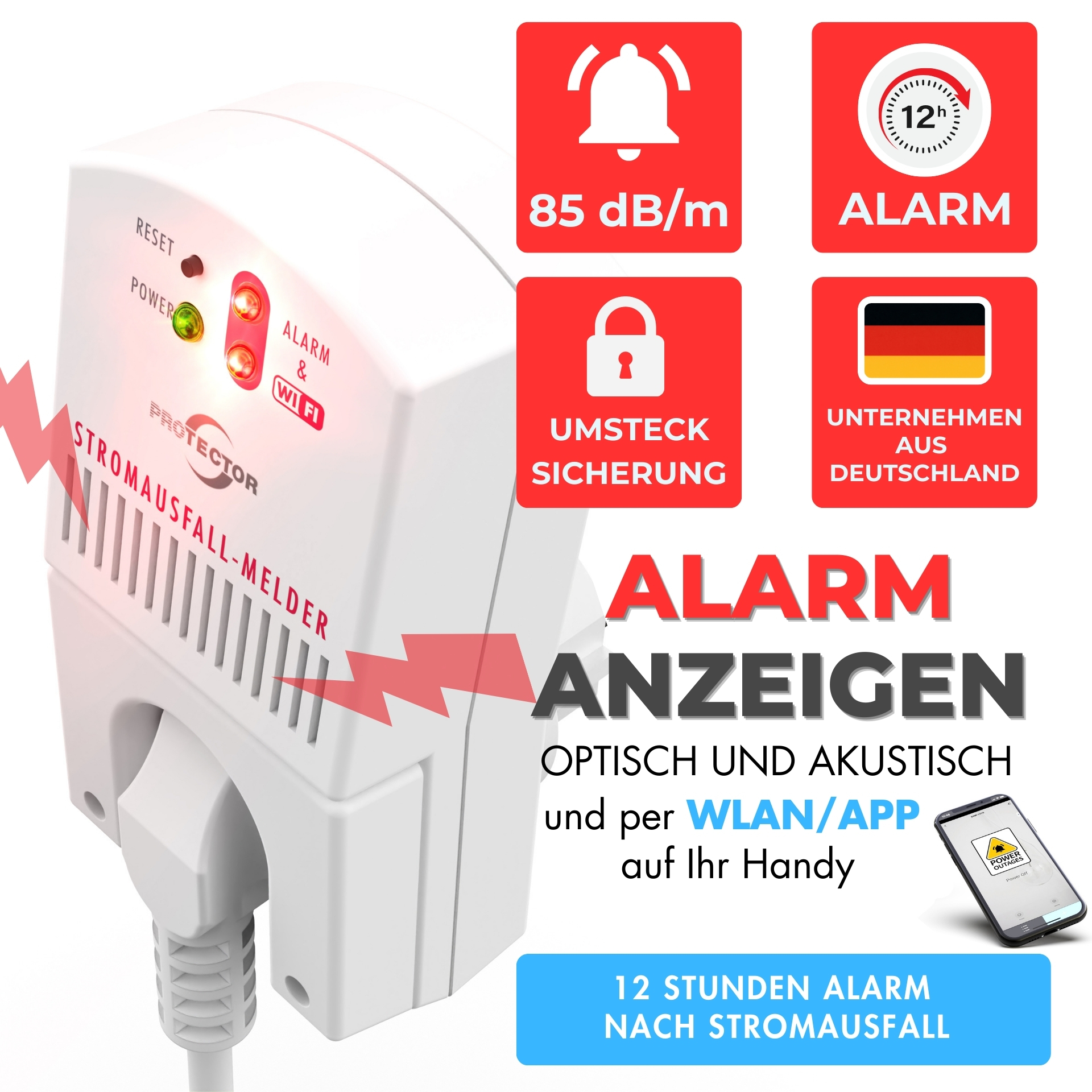 Stromausfall-Melder mit WIFI & Smartphone-App