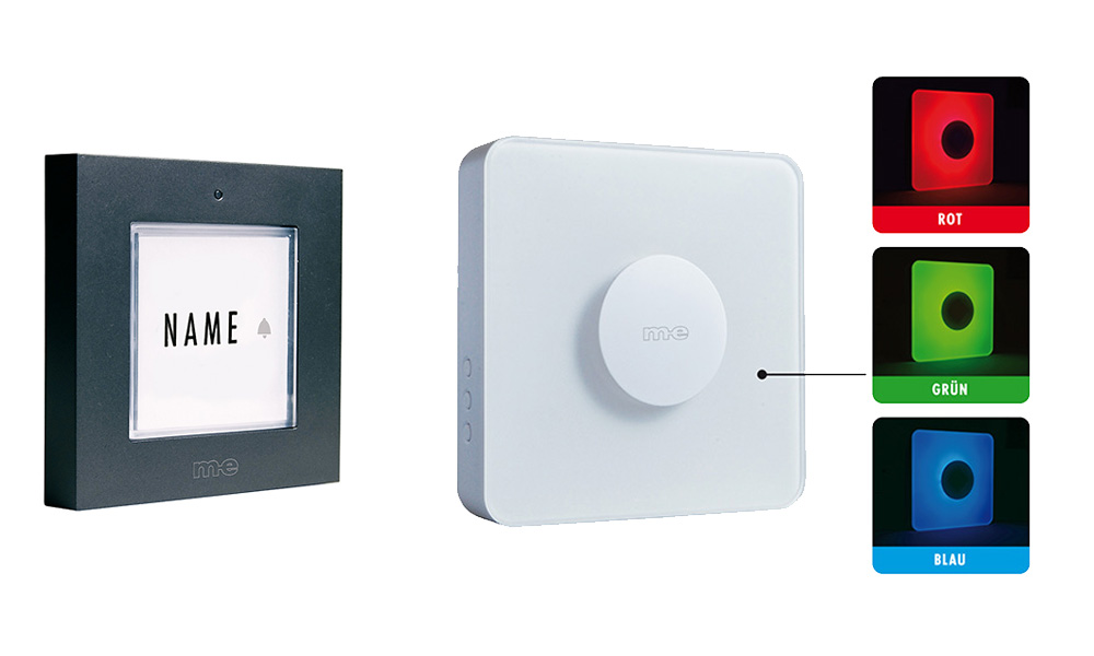 Funk-Türglockenset für 1, 2-Fam.-Haus, Sender in Farbe silber oder anthrazit