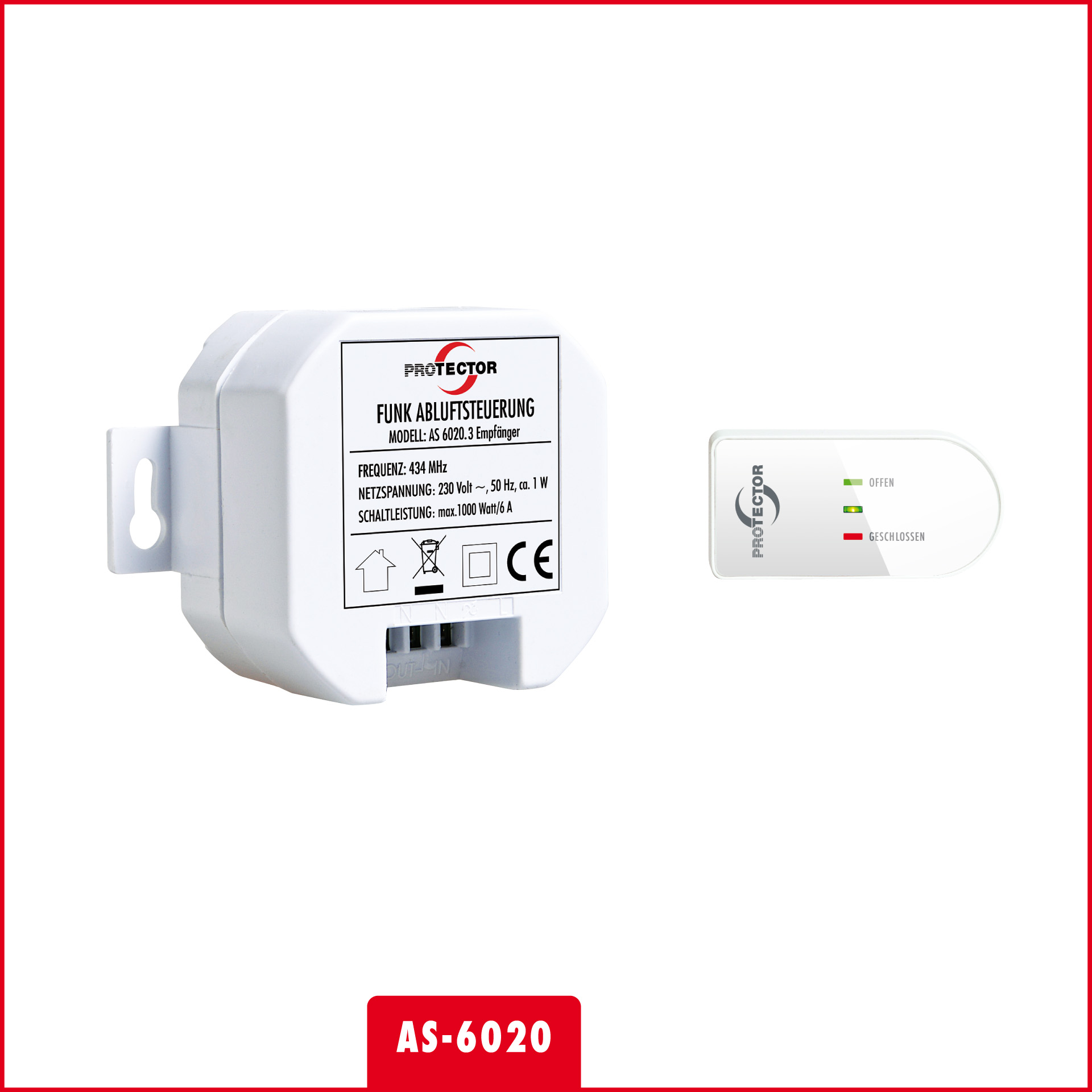 Einbau-Funk-Abluftsteuerung AS-6020.3 Einbau-Funk-Abluftsteuerung AS-6020.3