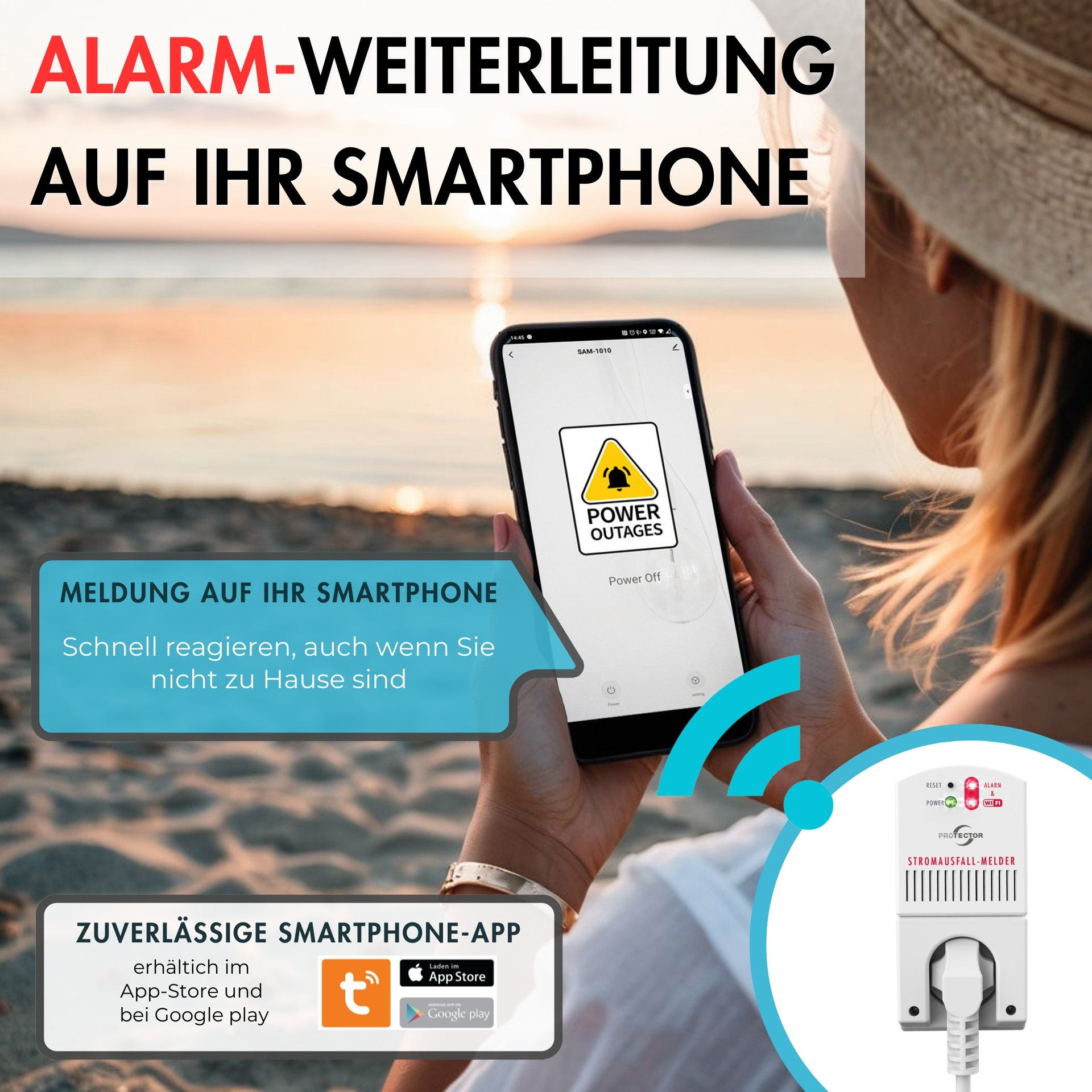 Stromausfall-Melder mit WIFI & Smartphone-App