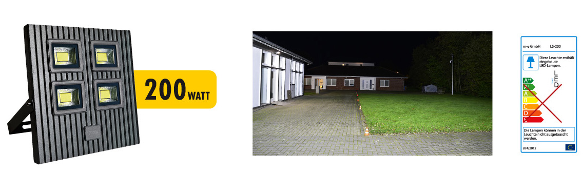 LED Flutlicht Strahler, 200 Watt mit 28.000 Lumen