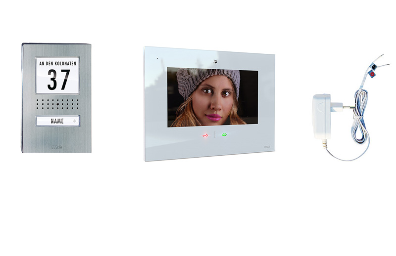 VDV-519-W-Sets-ST-800px-Final4-2021 1-Fam.Haus Set mit IP-Innenstation (App) 7 Zoll, Bildspeicher, Touch & mp3