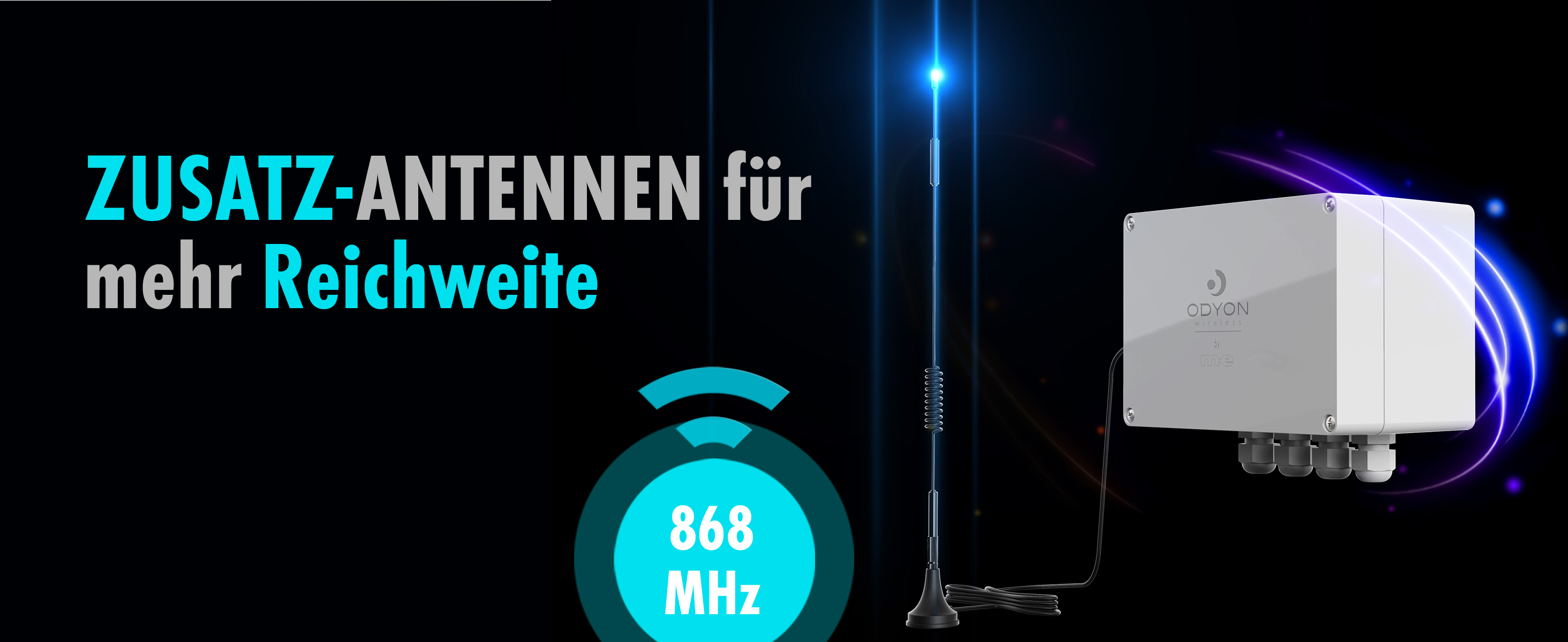 ODYON PRO Universal-Stab-Antenne für Geräte im 868 MHz-Band, Reichweite max. 1.000m
