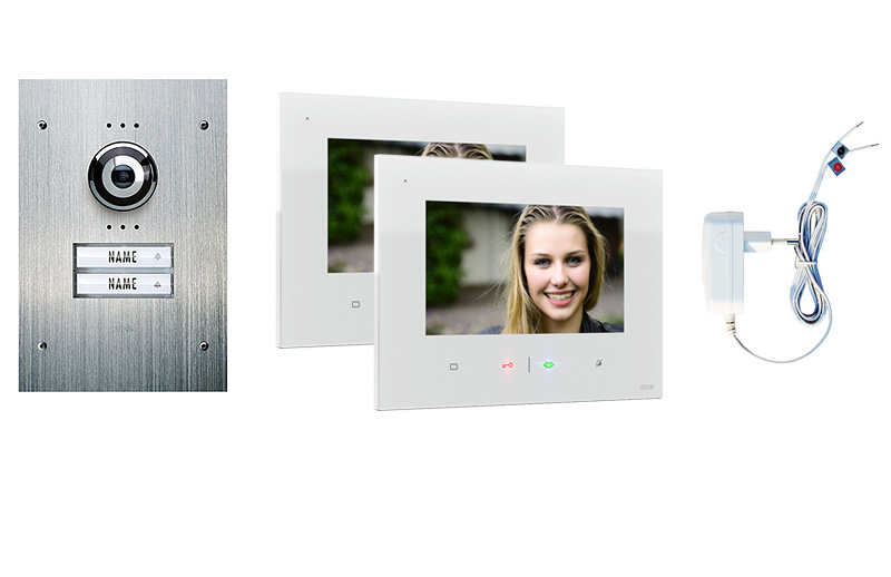 VDV-928-Set-ST1000 2-Fam.Haus Set UP mit Innenstation 7 Zoll, Sensortouch & mp3
