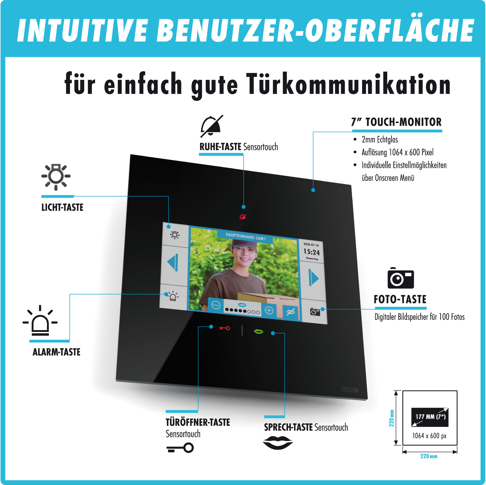 2-Fam.-Haus Set RFID, ALU Außenstation Farbe silber, anthrazit oder weiß & IP-Innenstation (App)