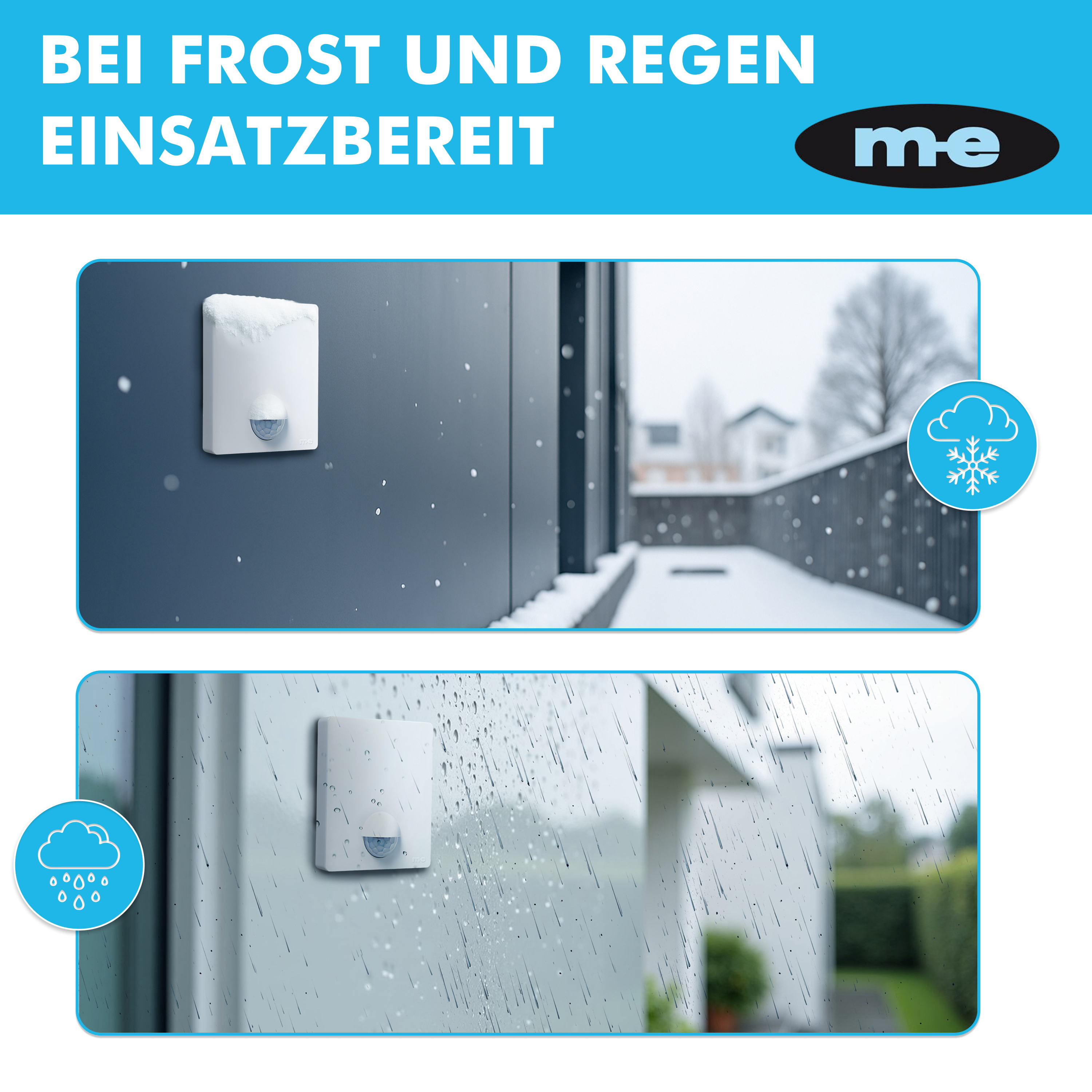 PROMO Funk-Bewegungsmelder SET für den Außenbereich oder Innenbereich mit WIFI Funk-Empfänger für die Steckdose